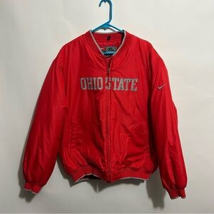Vintage Nike Ohio State Buckeyes Varsity Bomber Puffer Jacket XL